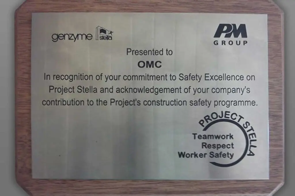 OMC Technologies receive award for safety/teamwork
